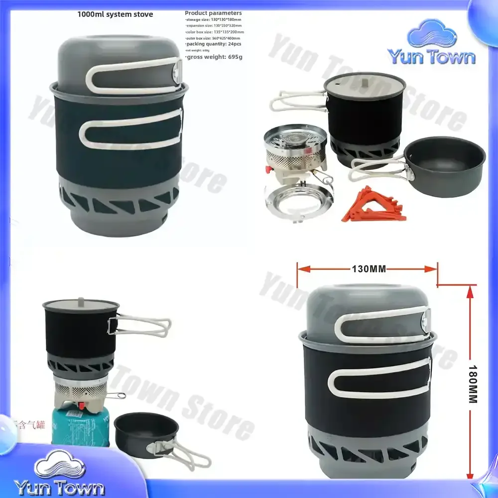 Portable Hot Pot, Outdoor Gas Stove, Integrated Burner Hot Stove, Outdoor Integrated Pot System Stove Isobutane Mixture Gas