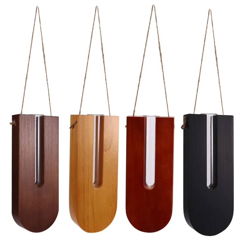 BAAG-ไม้เนื้อแข็งการจัดดอกไม้สไตล์จีนใหม่พืชHydroponicยืนติดผนังHydroponic Simple Wallจี้