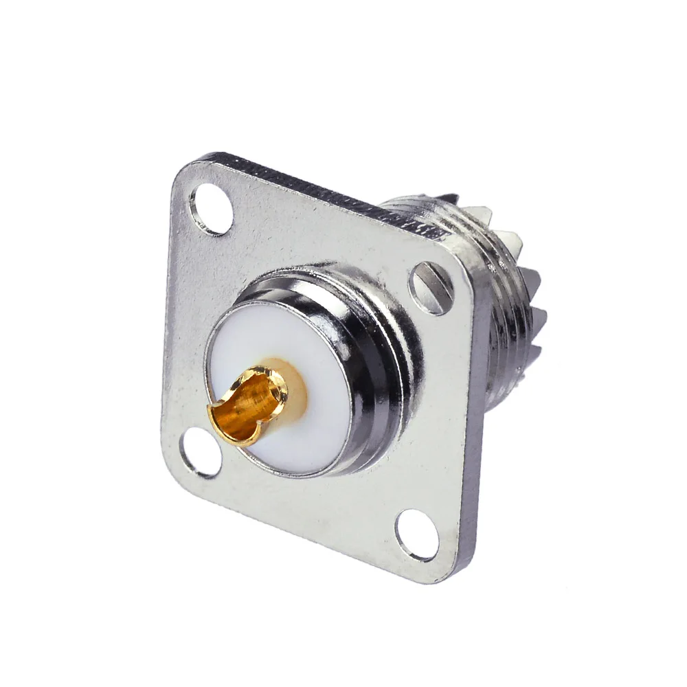 Superbat UHF Female Straight 4 Hole Flange Solder RF Coaxial Connector