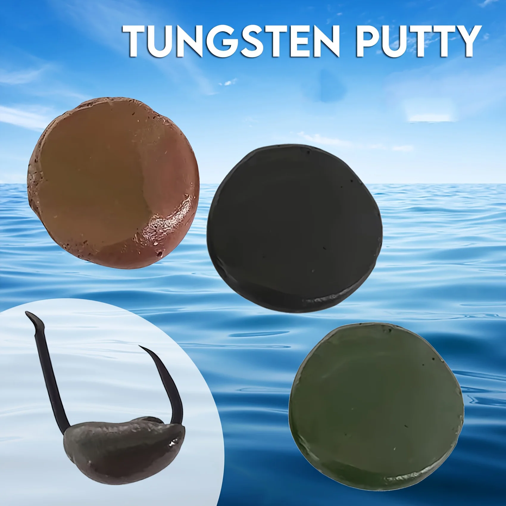 Masilla de tungsteno 0,5 oz (15g) Tika Sports 1 pieza/3 piezas Peso de plomo líder suave - Aparejos terminales de aparejo de barro de pesca - Señuelo de pesca con mosca