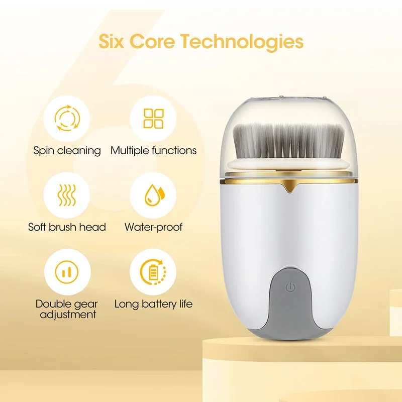 Face Ultrasonic Facial Cleanser Brush Electric Cleans Face Brush 360 Rotate Automatic Brush Machine Deep Clean Exfoliator Tool