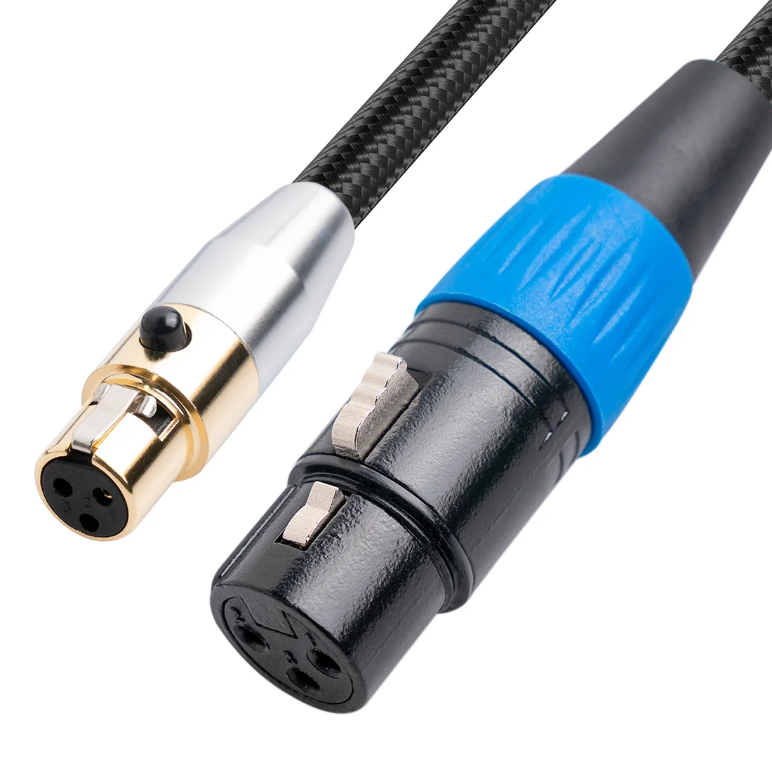 Cable de Audio de cine MINI XLR hembra a hembra de 3 pines, dispositivo fotográfico, Cable de extensión de micrófono, Cable de Audio para cámara de 2M