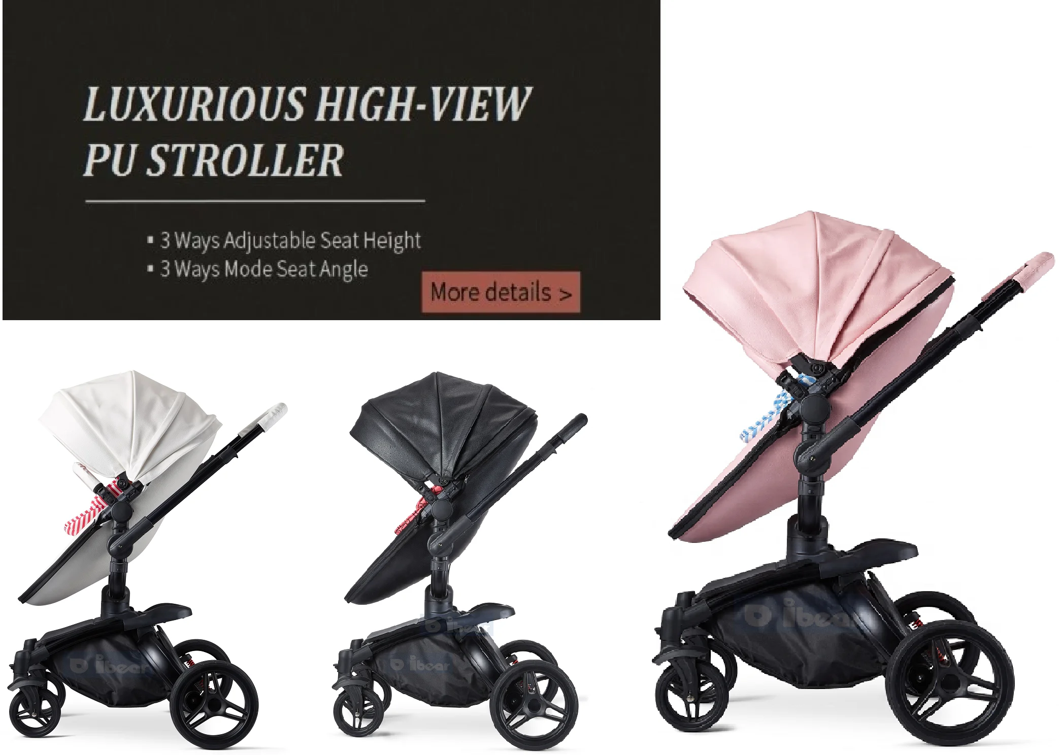 ready to ship Baby Stroller 360 Degree free Rotation 3 in 1 And Car Seat