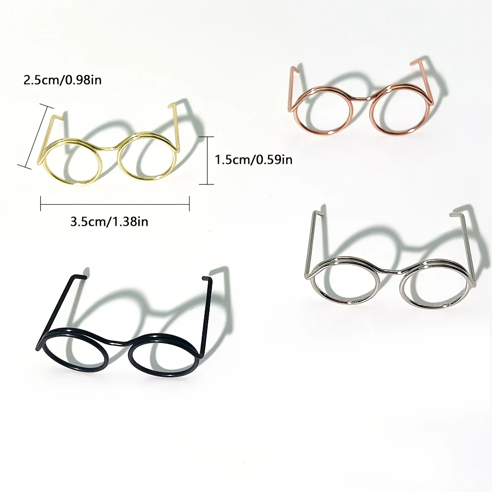 24 Stück Mini-Rundbrillen für Puppen und Bastelarbeiten – 1,38 Zoll, langlebiges Eisen, verschiedene Farben, perfekt für DIY-Projekte und Handarbeiten – Detail 2