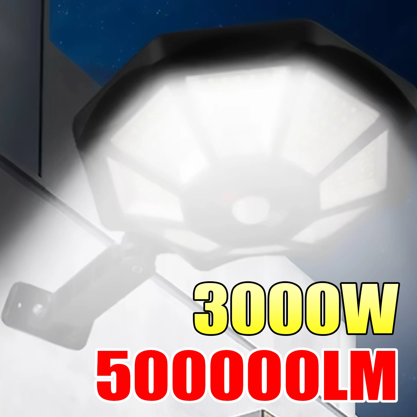 1/2PCS 500000LM 3000W Solar Lights Outdoor 8 Sides Flood Light Parking Lot Lights Motion Sensor with Motion Sensor for Yard