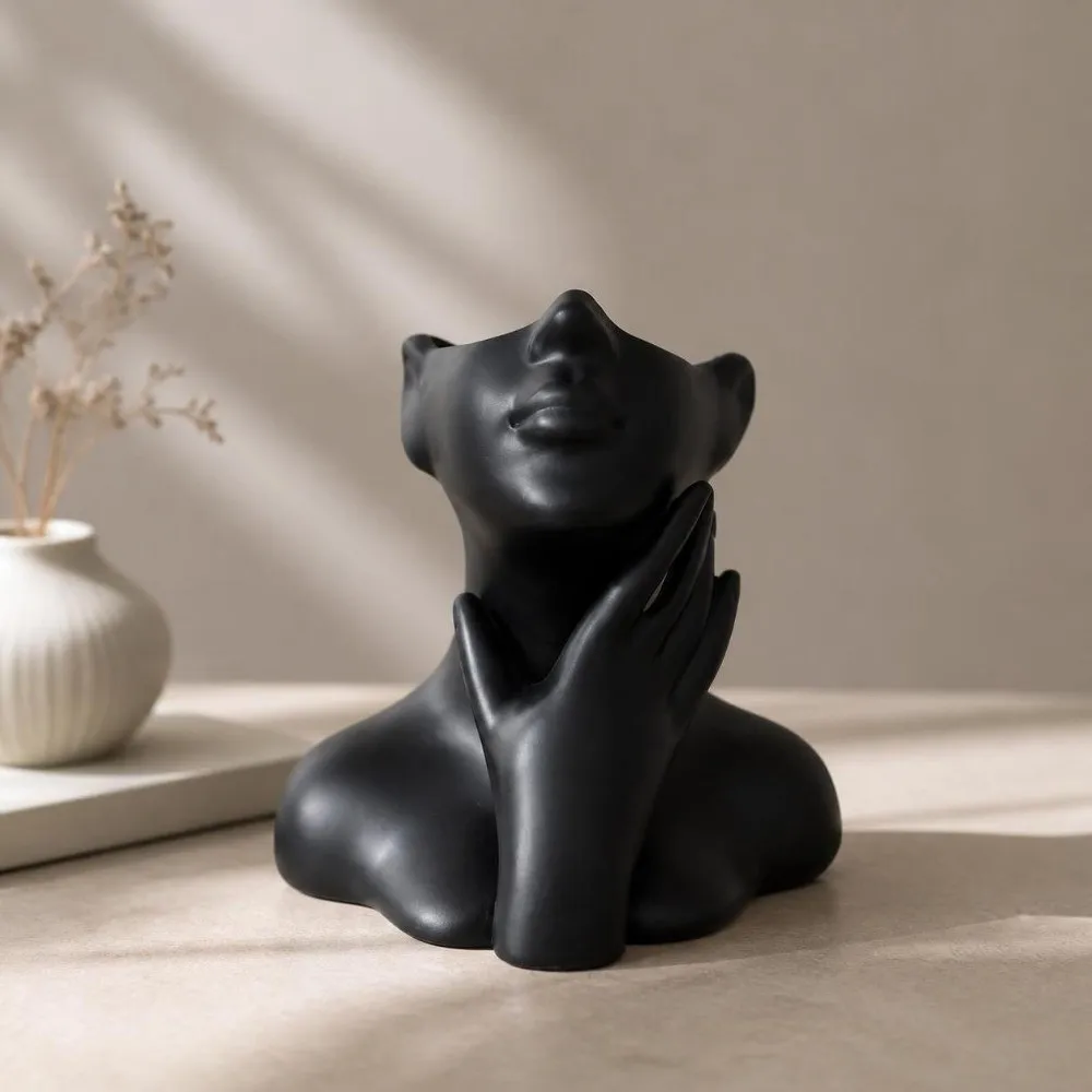 Creative Pencil Holder Human Statue Organizer Makeup Brush Holder Nordic Style Large Capacity Storage Rack Home Decoration
