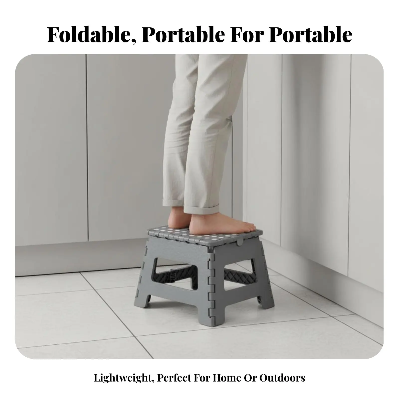 foldable Step Stool Foldable Design foldable Step step Space-Saving Reinforced framework for Bathroom, Camping, @trip