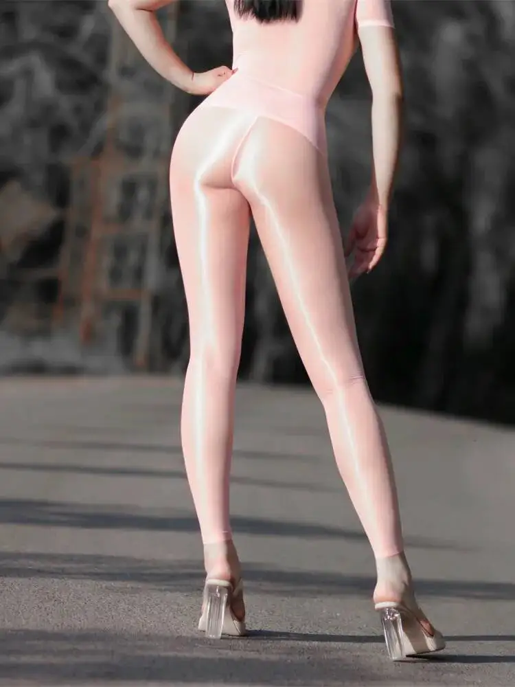 Pantalon masque de glace Ultra fin Super Transparent, pantalon de Fitness serré, pantalon en soie, chaussettes à l'huile de cheval, pantalon de Yoga pour femme mince et transparent 0R81