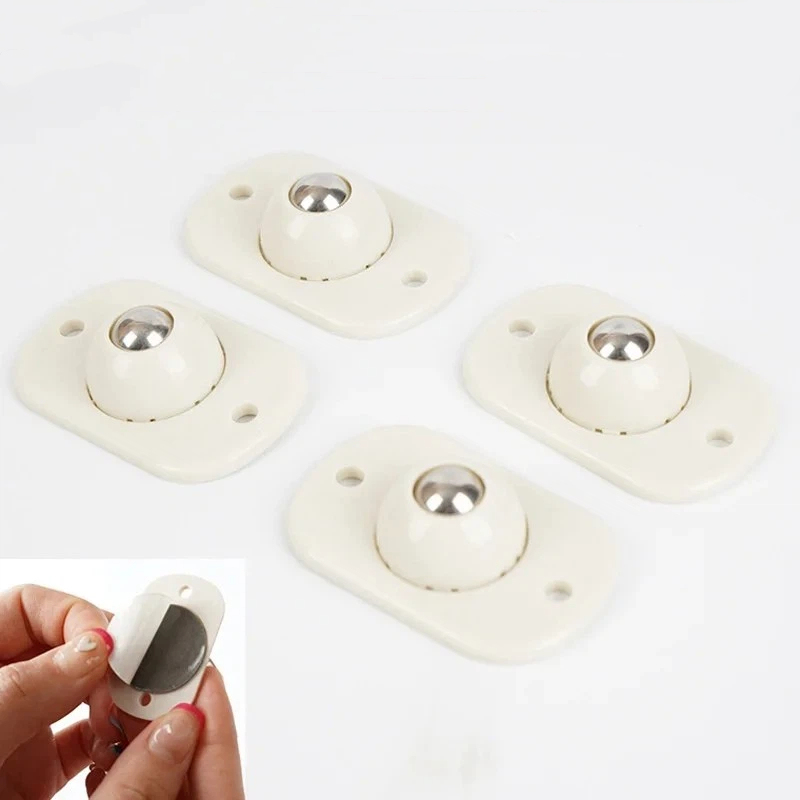  4Pcs Adhesive Ball Pulley Universal Wheel Mute Movable Small Wheel Household Hardware Accessories Wear-resistant Load-bearing 
