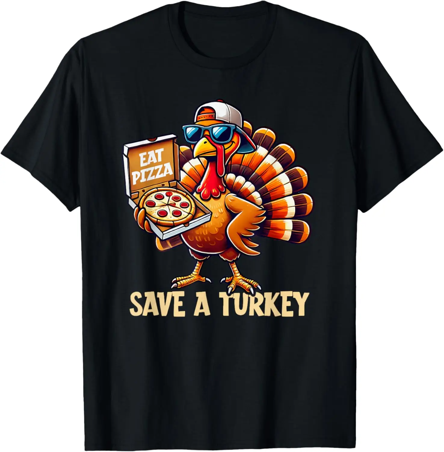 

Eat Pizza Turkey Funny Happy Thanksgiving Men Women Kid T-Shirt