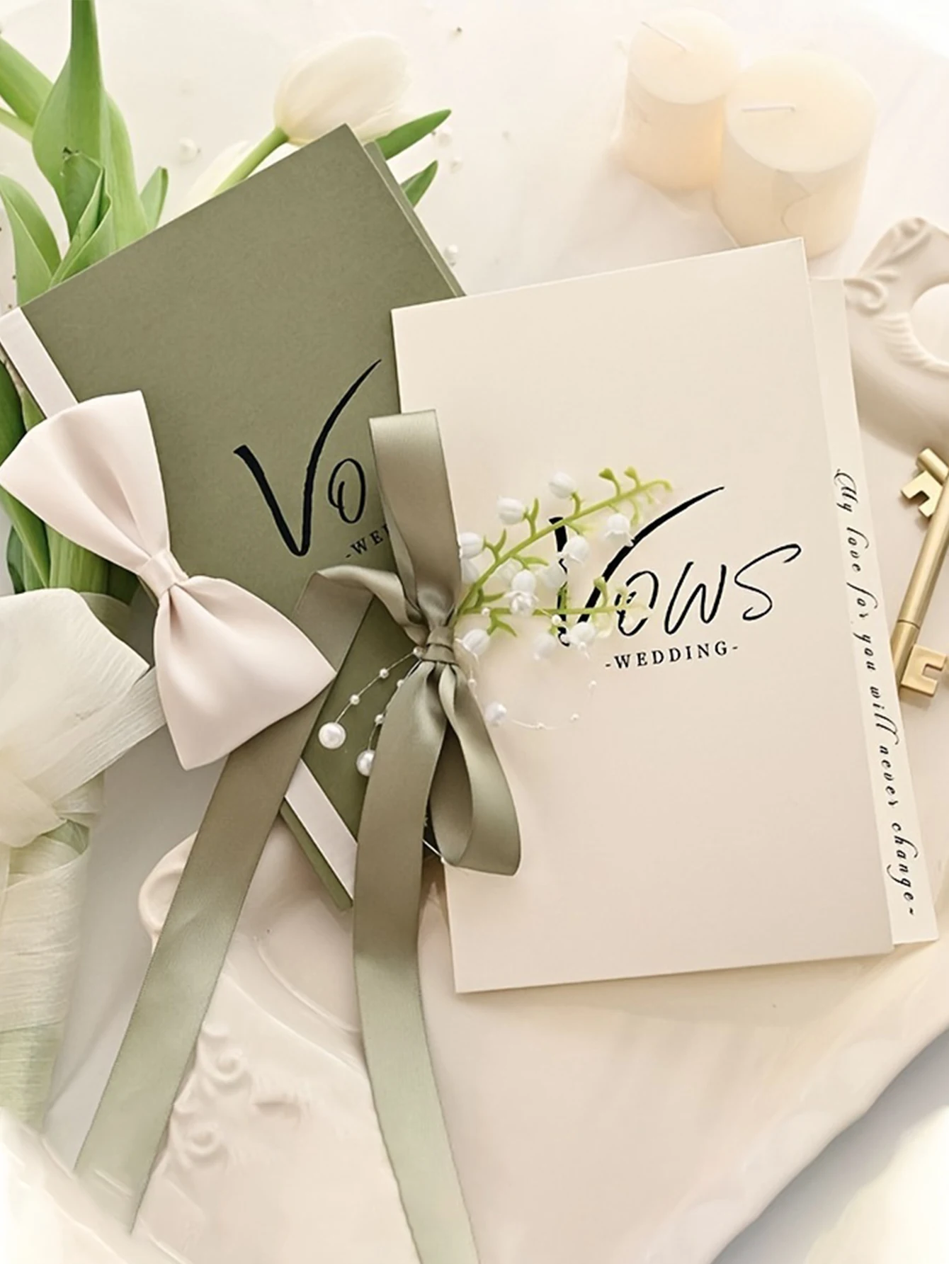 2 قطعة/المجموعة بطاقات الزفاف قسط DIY العروس العريس اعتراف كتاب مع 2 أقلام الكتابة الرئيسية ، لوازم حفلات الزفاف #6