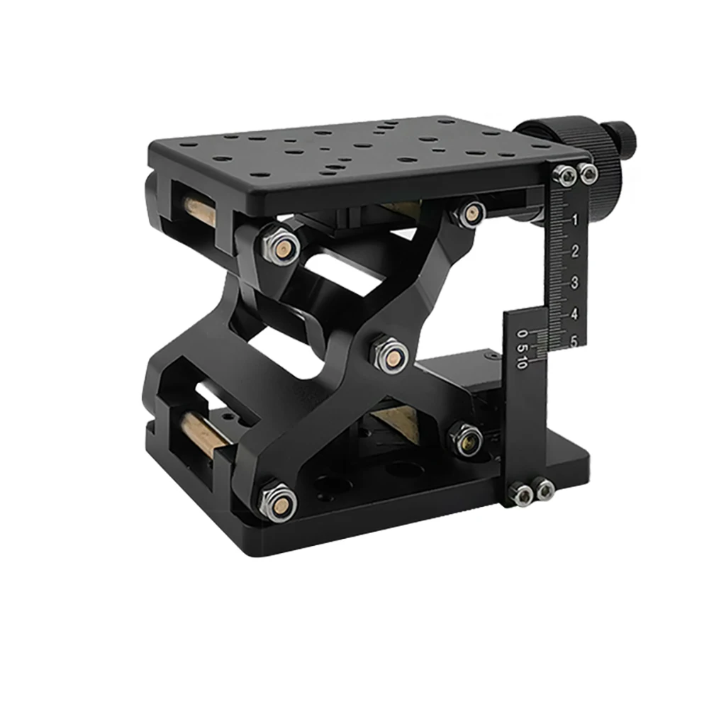 120x80MM High Precision Manual Lift Z-Axis Lab Elevator, Optical Sliding Lifting Platform, Stroke 60MM Load 20KG