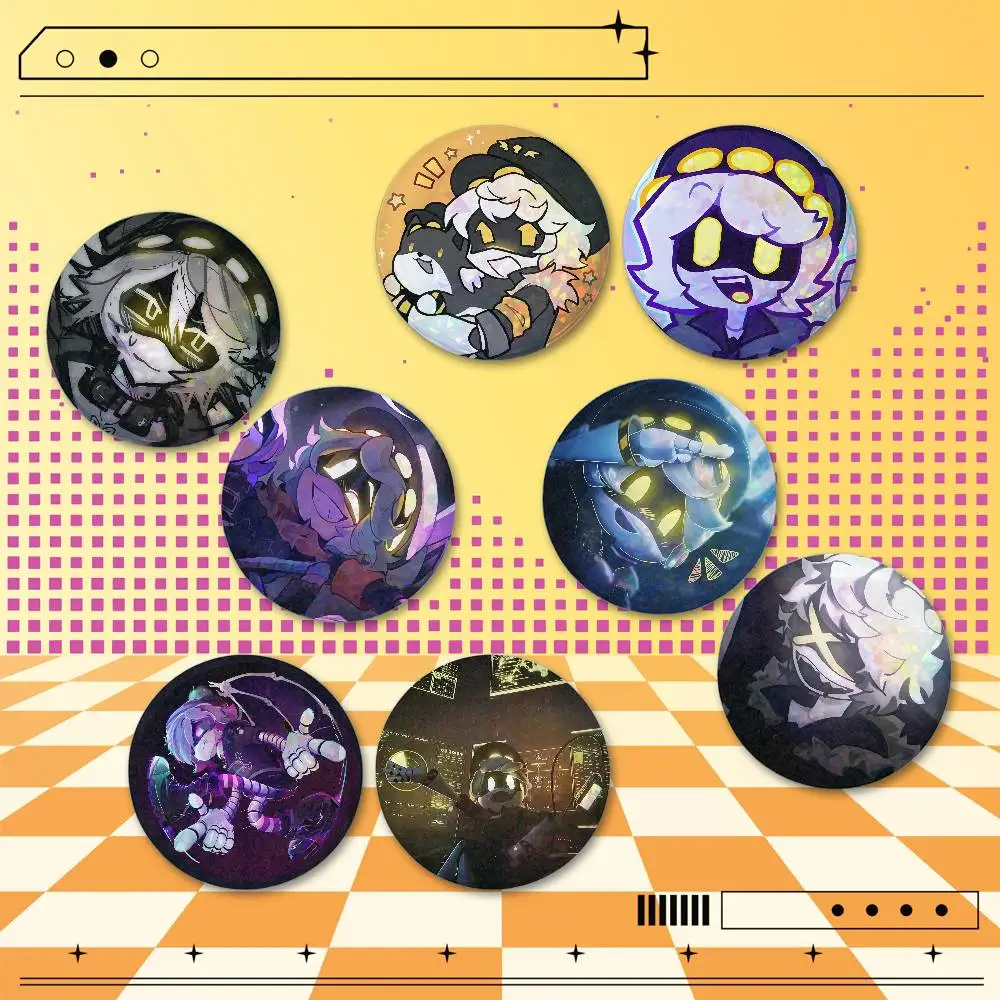 Murder Drones N 2PCS Holographic Round Badge Brooches 25/32/44/58/75mm Birthday Fan Gift Party Favor Souvenir