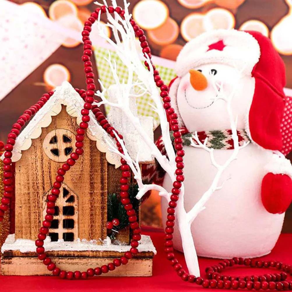 

1pc Christmas Decoration Hanging Wood Bead Pendant For Indoor Scene Festive Ornament Creative Reusable Craft Tree Decor