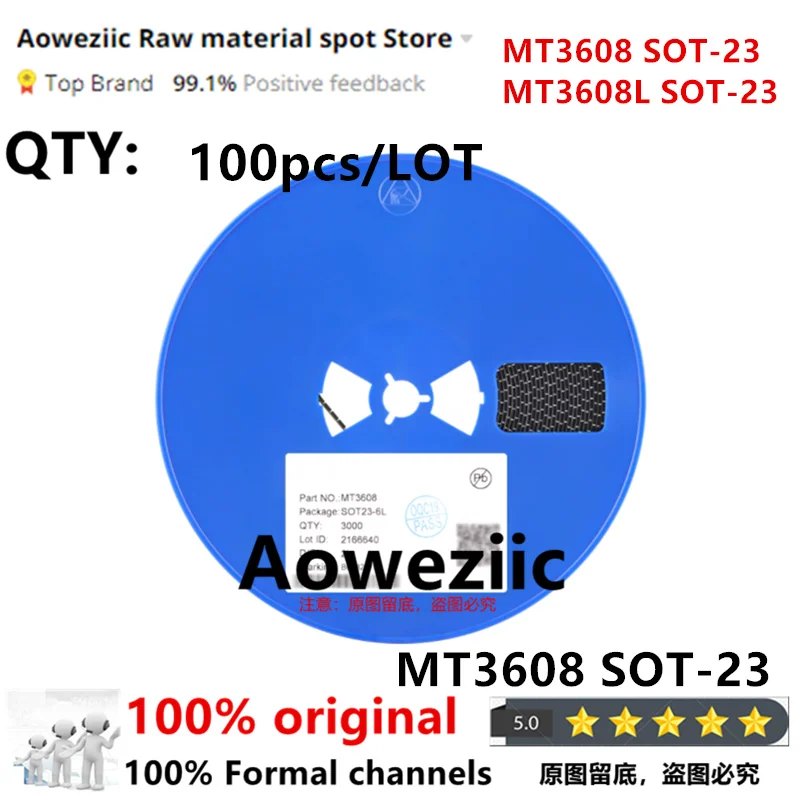 Aoweziic 2024+  100% New Original MT3608 B628 MT3608L  B285 SOT-23-6 1.2MHz 2A 2.5A Current Converter