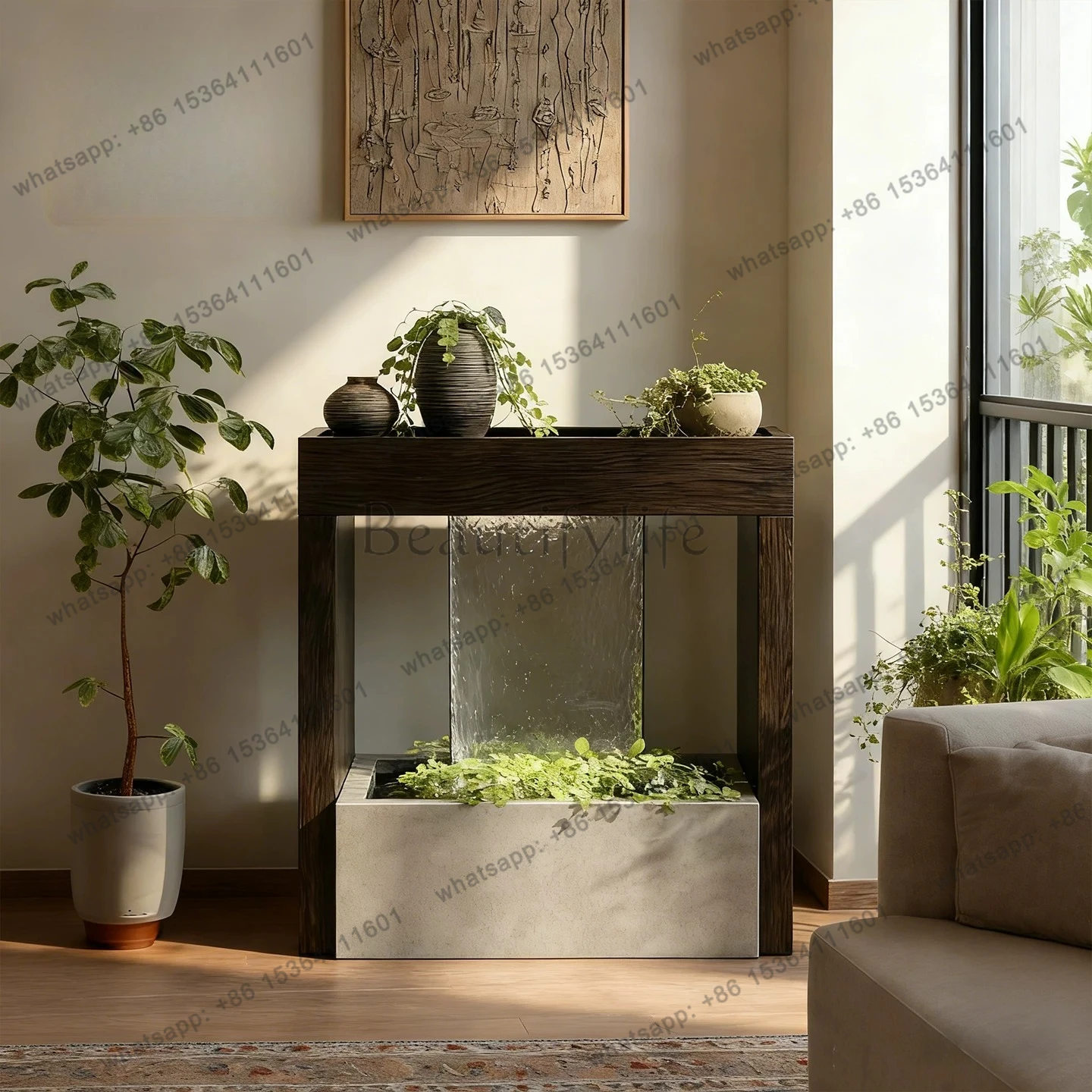 

yj9 Modern simple entrance entrance table office self-circulating flow landscaping ornament