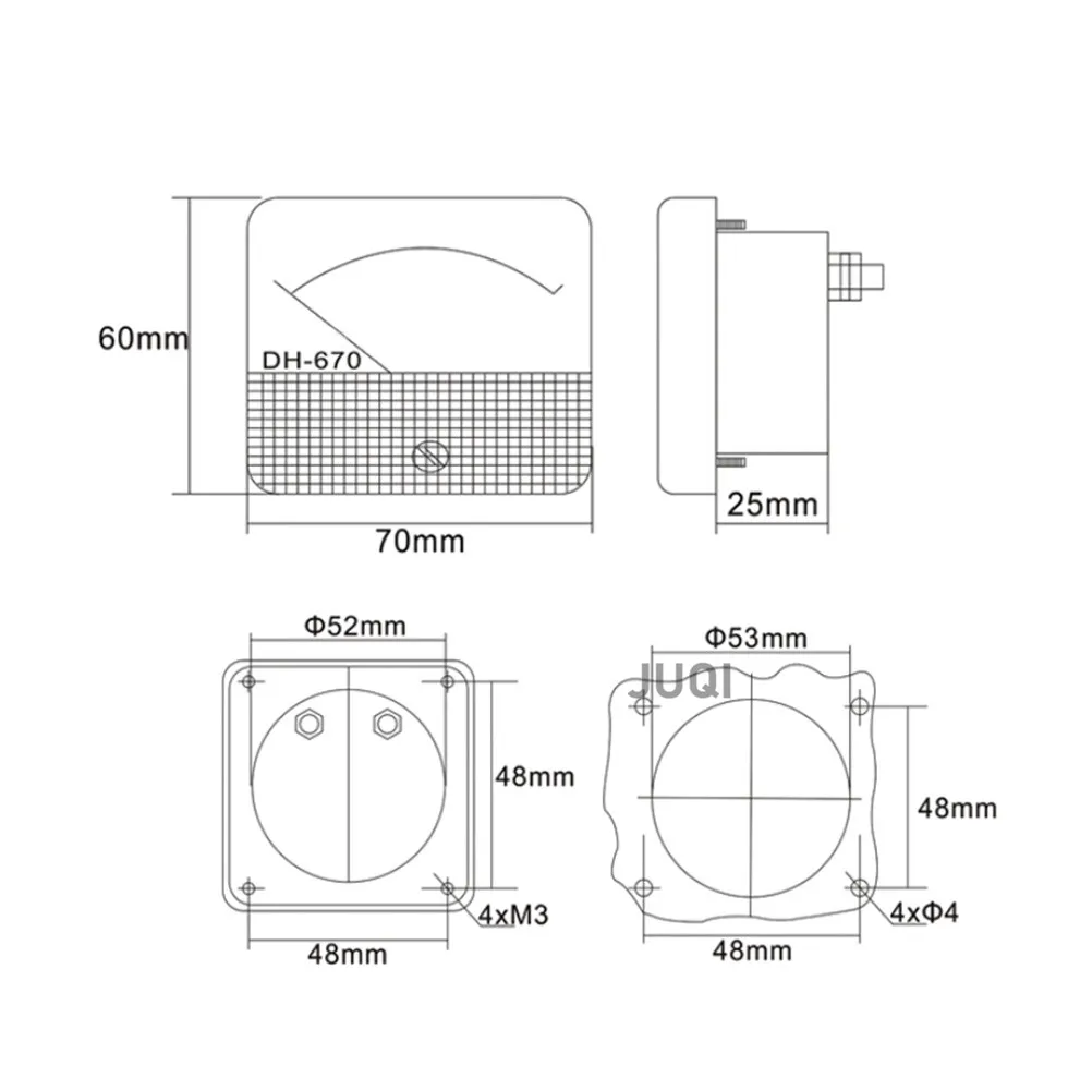 DH-670 mA DC Pointer type milliammeter 1mA 10mA 20mA  30mA 50mA 100mA 200mA 300mA 500mA Analog Mechanics Plate table Ammeter