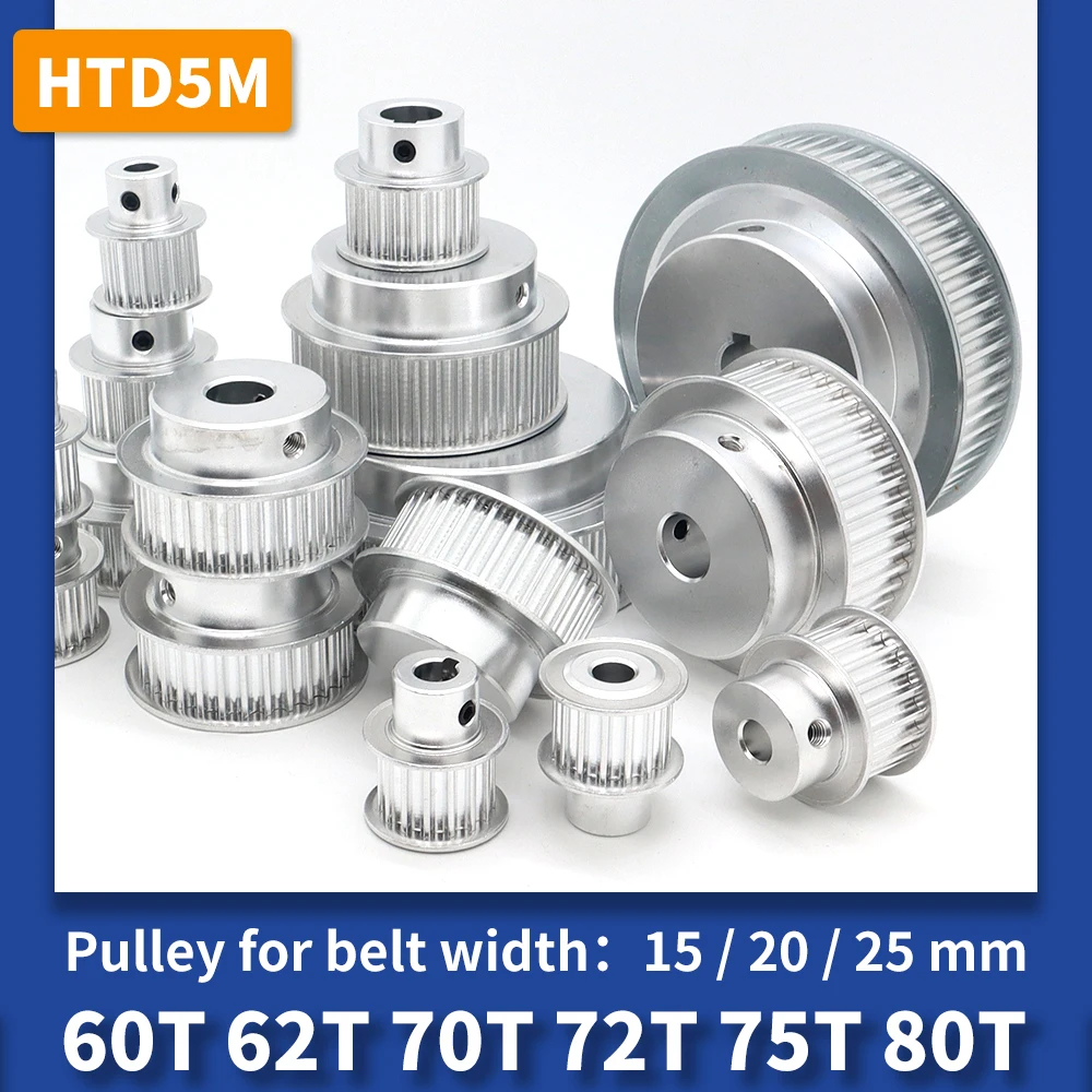 HTD5M Belt Pulley Kit 60T 62T 70T 72T 75T 80T HTD 5M Pulley Keyless HTD5M Toothed Pulley HTD 5M Pulley HTD 5M Synchronous Wheel