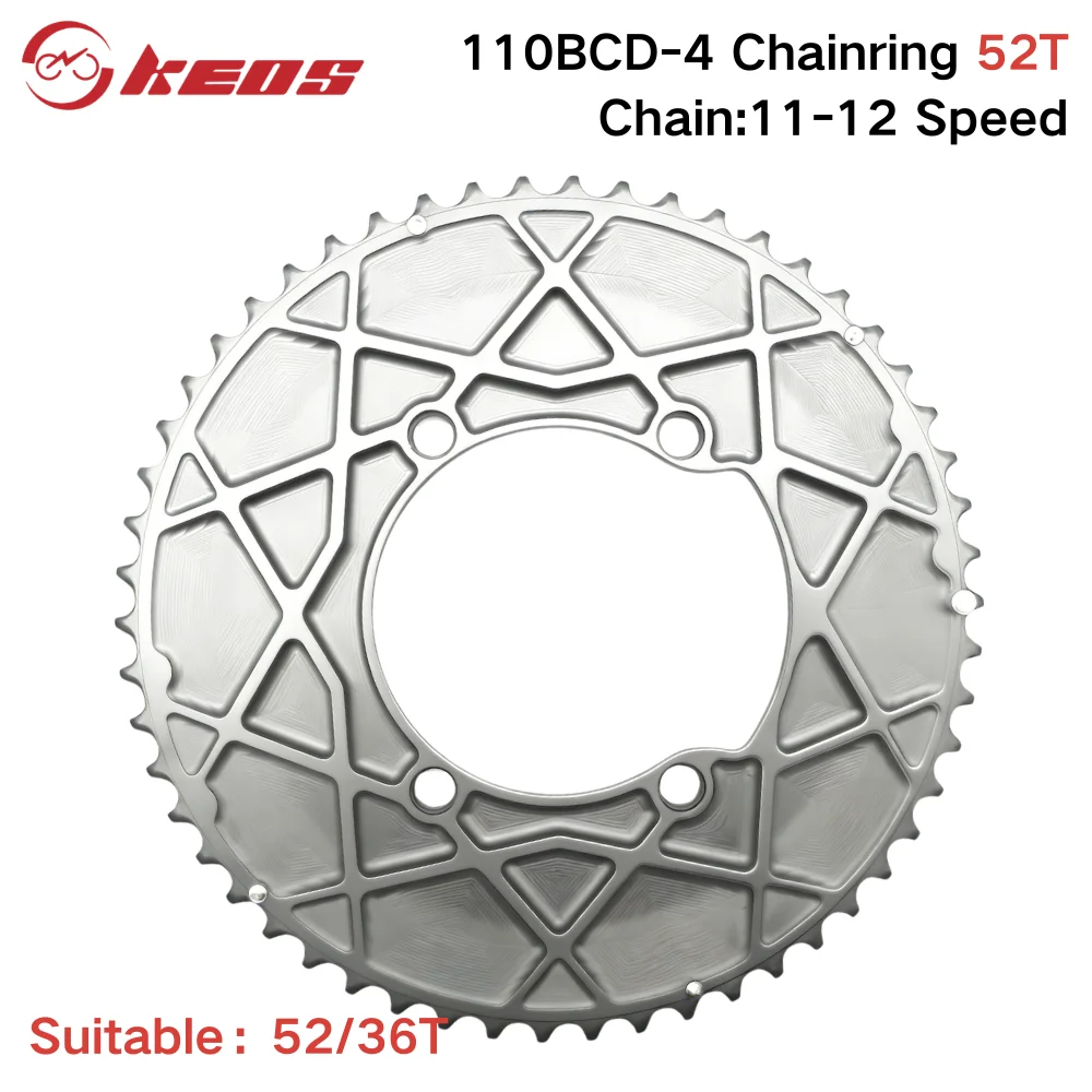 KEOS CNC Aluminum Double Chainring 110BCD Road Bike Compatible 11/12 Speed For R7100 R8100 R9200 R7000 105 UT DA 50-34T 54-40T image 3