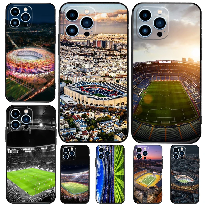 Soccer Stadium Case For iPhone 15 16 14 13 12 11 Pro Max Plus X XR XS 12 13 Mini Cover Accessories