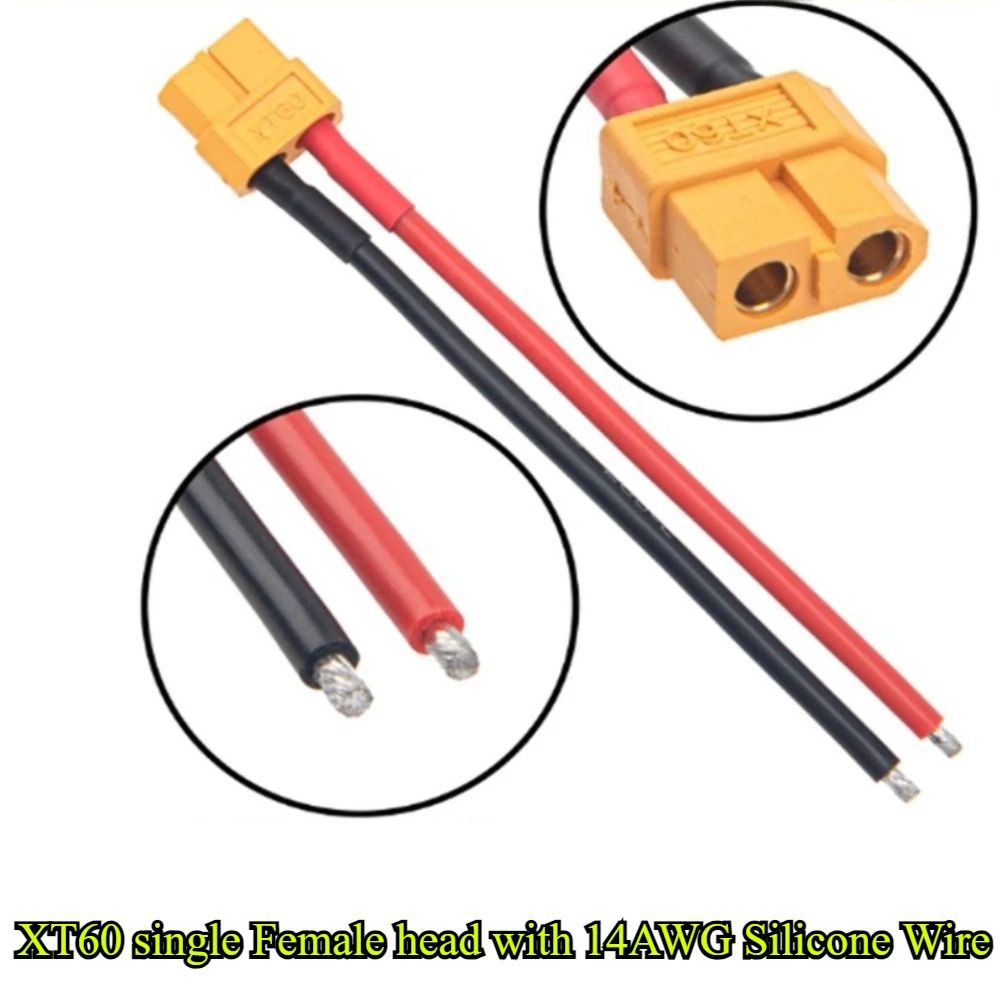 XT60 T Plug Male Female Plug with 10cm/15/20/30/50cm 14AWG Silicone Wire Cable for RC Airplane Lipo Battery ESC FPV Drone Expand