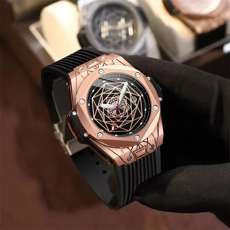 

CHENXI 8249, модные мужские кварцевые часы, водостойкий силиконовый ремешок, календарь, ночник, креативные спортивные мужские часы для отдыха, подарки