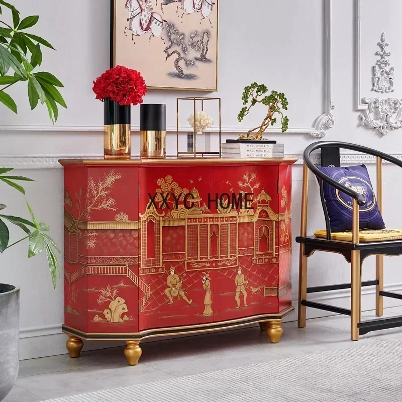 Home Art Entrance Cabinet French Villa Foyer Curio Cabinet