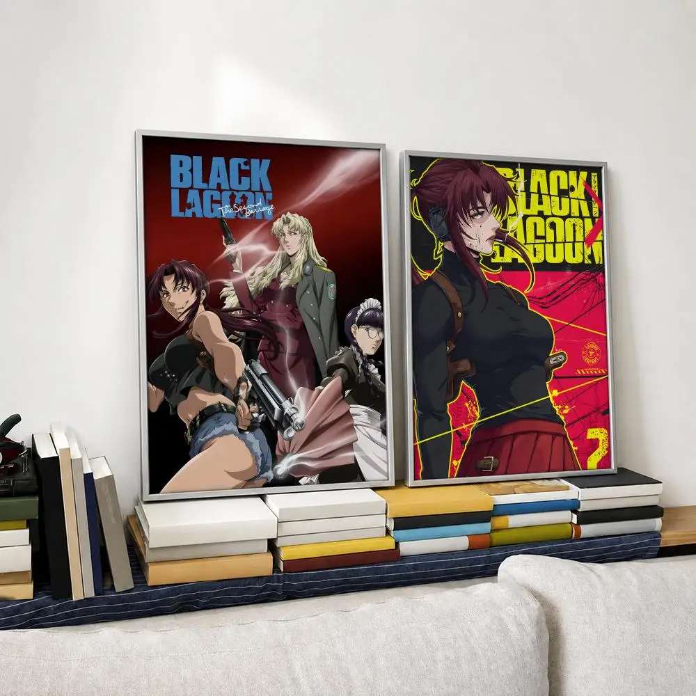 Anime Black Lagoon Poster Self‑Adhesive Waterproof PP Poster Coffee House Bar Wall Art Sticker Room Home Decor