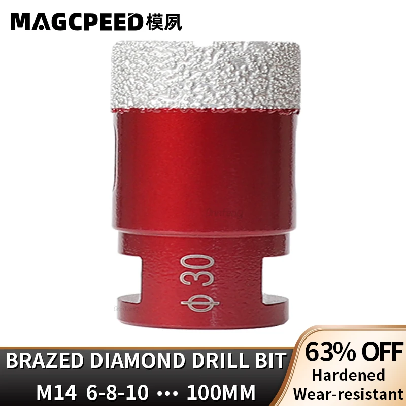 Onnfang Trocken-Diamant-Bohrkronen, vakuumgelötete Keramikfliesen-Lochsäge, Porzellanbohrer, Bit-Sägewerkzeuge für M14-Winkelschleifer