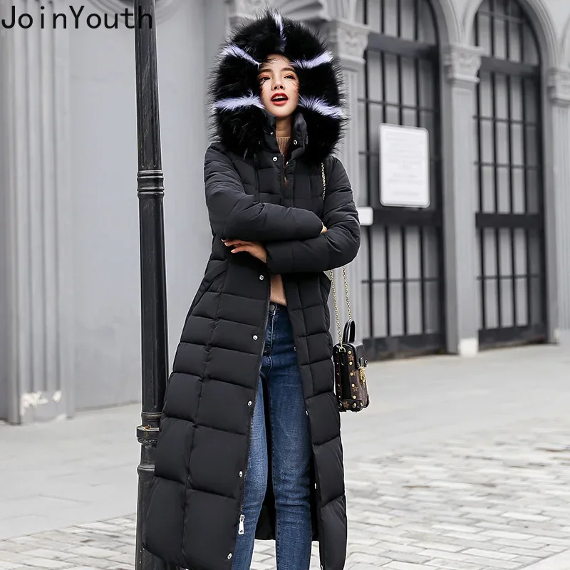 2024 Winter Clothing Women Parkas Hooded Slin Fit Zipper Jackets Thicked Warm Outwear Fashion Bandage Korean Long Coats Y2k Tops