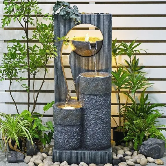 HYS European-style Zen floor-to-ceiling circulating water ornament landscape fountain living room balcony yard lucky decoration