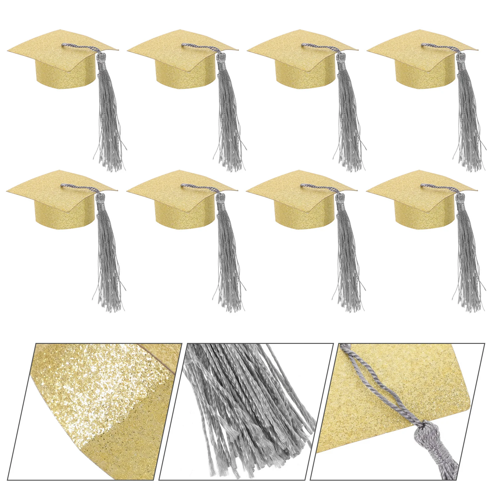 

10Pcs Graduation Cap Goblet Covers Mini Tassel Paper Wine Glass Decorations Graduation Party Supplies Unique Wine Goblet