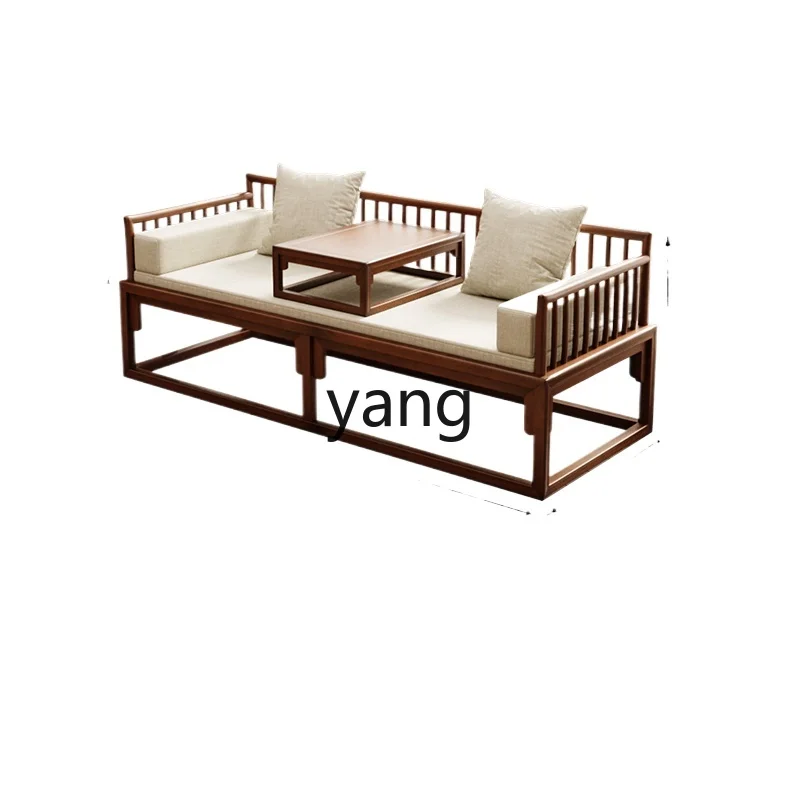 

LH new Chinese Arhat bed sofa solid wood small apartment Zen simple tea table and chair combination