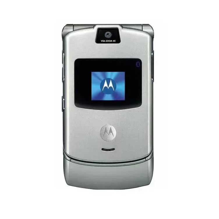 Imagem -04 - Motorola-original Folding Clamshell Mobile Phone Classic Recomendado Razr v3 Gsm 850 900 1800 1900 Conveniente