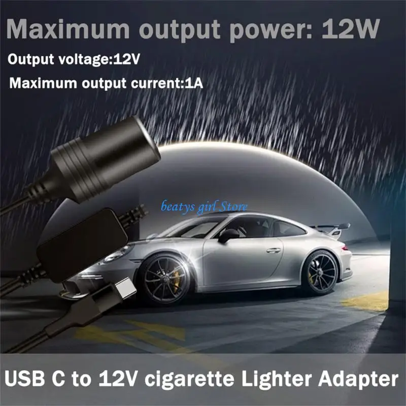 C7AB Multipurpose 5V to 12V Car Power Adapter Portable Car Device Processor Plastic Texture Suitable for Various Electronics
