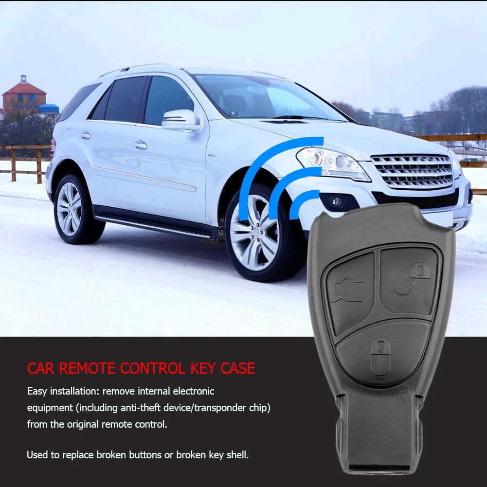 Car Key Cover Case Shell 3 Buttons Remote Key Shell for Mercedes Benz W203 W211 W204 Automotive Accessories