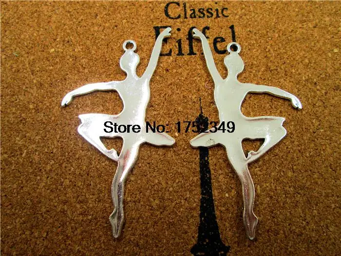 

30PCS--Ballerina Antique Tibetan Silver Tone Ballet Dancing Girl Charm Pendants 36x68mm