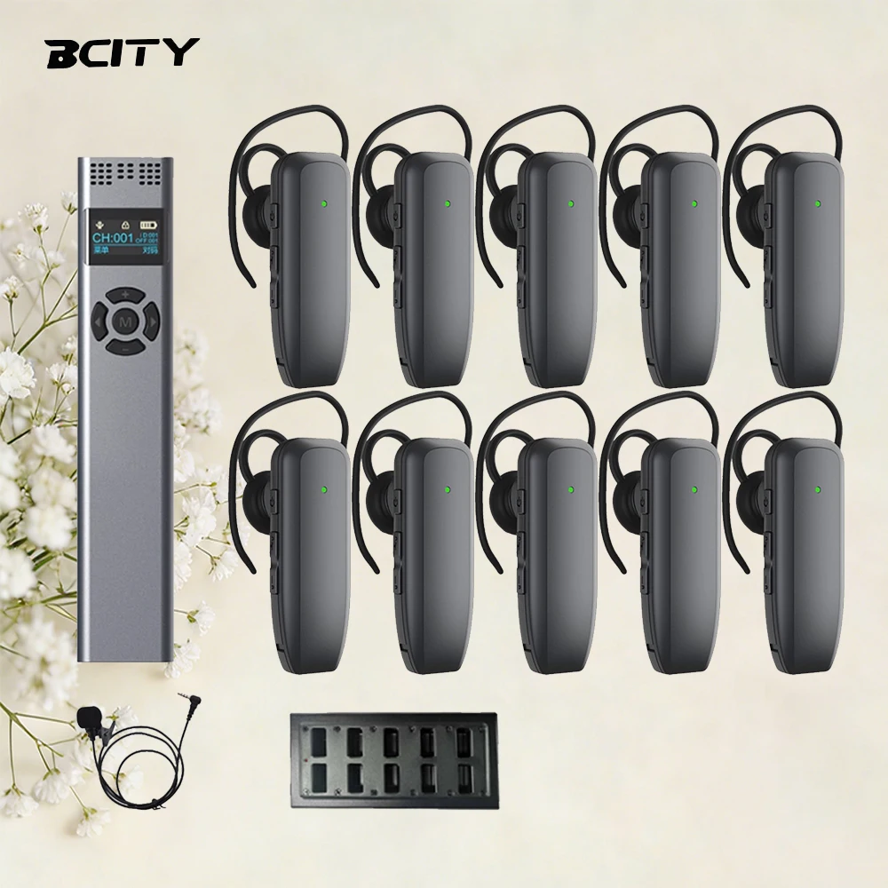 919R Wireless Tour Guide System for Tourism Museum Teaching Training Anti-interference In Ear Receiver Two Person Explanation