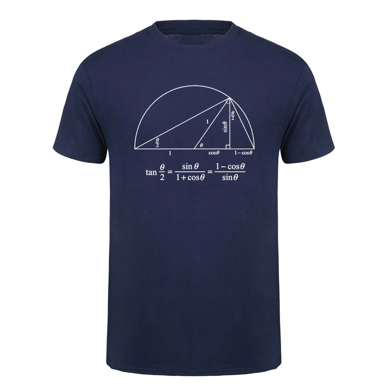 Science Math Trigonometric Function Formula T-shirt Geometry Diagram Student T Shirts Short Sleeve Geek Gift DA-848
