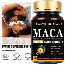 Extra Potency & High Purity - Maca Supplemental Capsules for Men, Boosts Energy, Mood & Performance