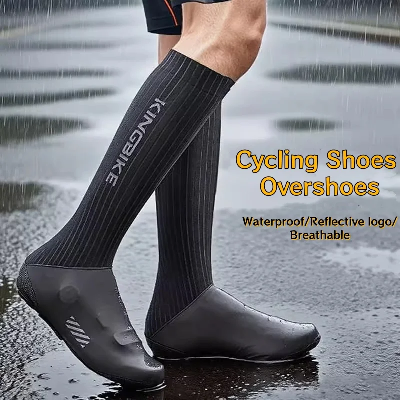 

KINGBIKE Cycling Waterproof Shoe Covers Rain/Mud Proof High-Top Fit for Mountain/Road Bike Shoes Unisex Bike Gear