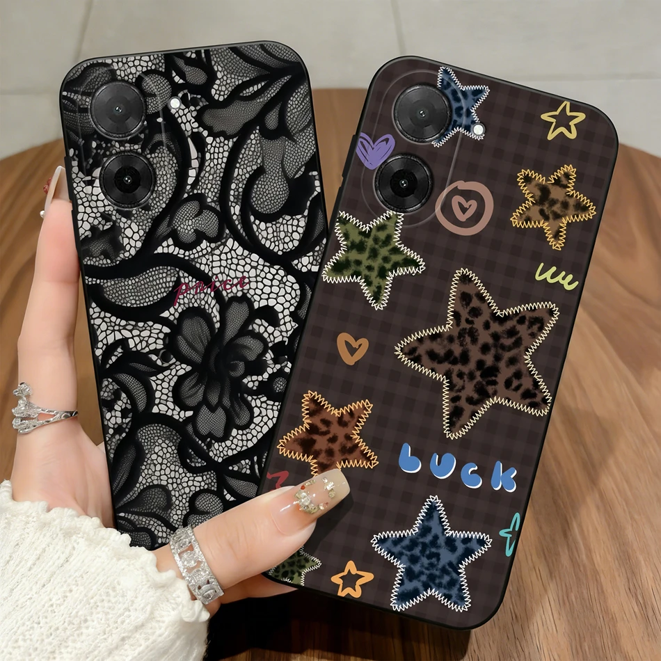Funda para teléfono Poco C81X C71 C61 con estampado de estrella de la suerte, funda protectora ligera de silicona mate suave para Poco C 81X 71 61 4G Capa