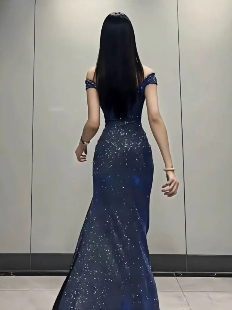 الأزرق مثير بوستير الدكتور الكبار عيد ميلاد الاسمية ثوب مساء ort Sve عالية الخصر سليم صالح البوليستر طويل الدكتور للارتداء اليومي