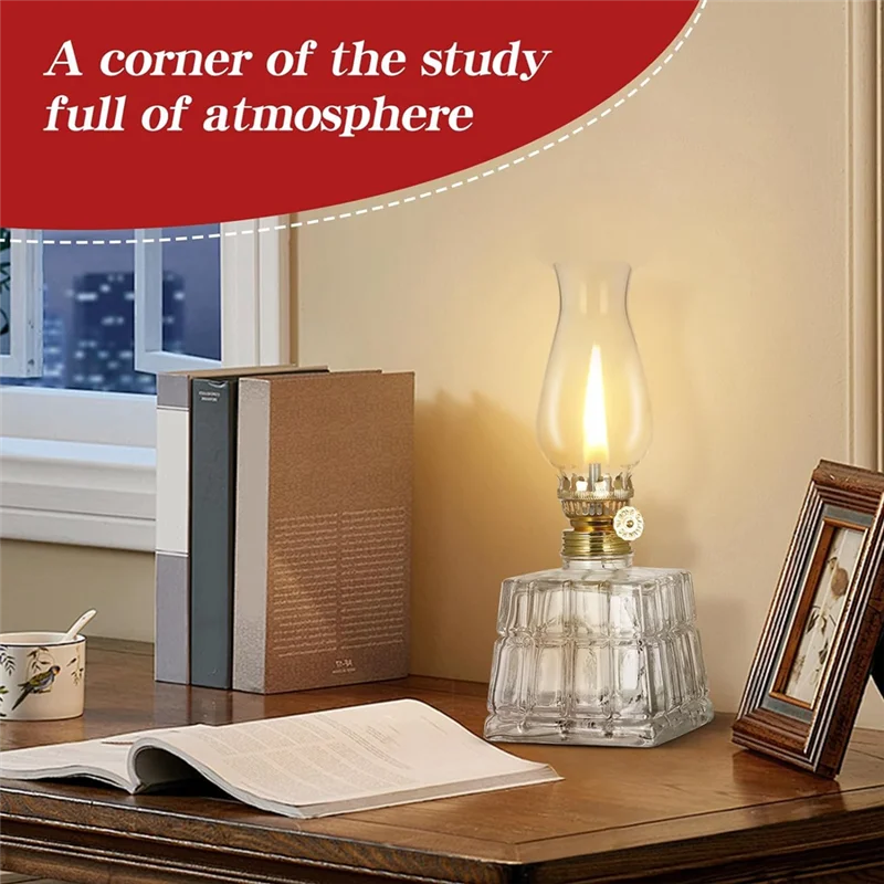 LICE-Chamber مصابيح زيت كلاسيكية عتيقة مصباح زيت فانوس مصابيح زيت عتيقة للاستخدام الداخلي ديكور عتيق واضح إعصار