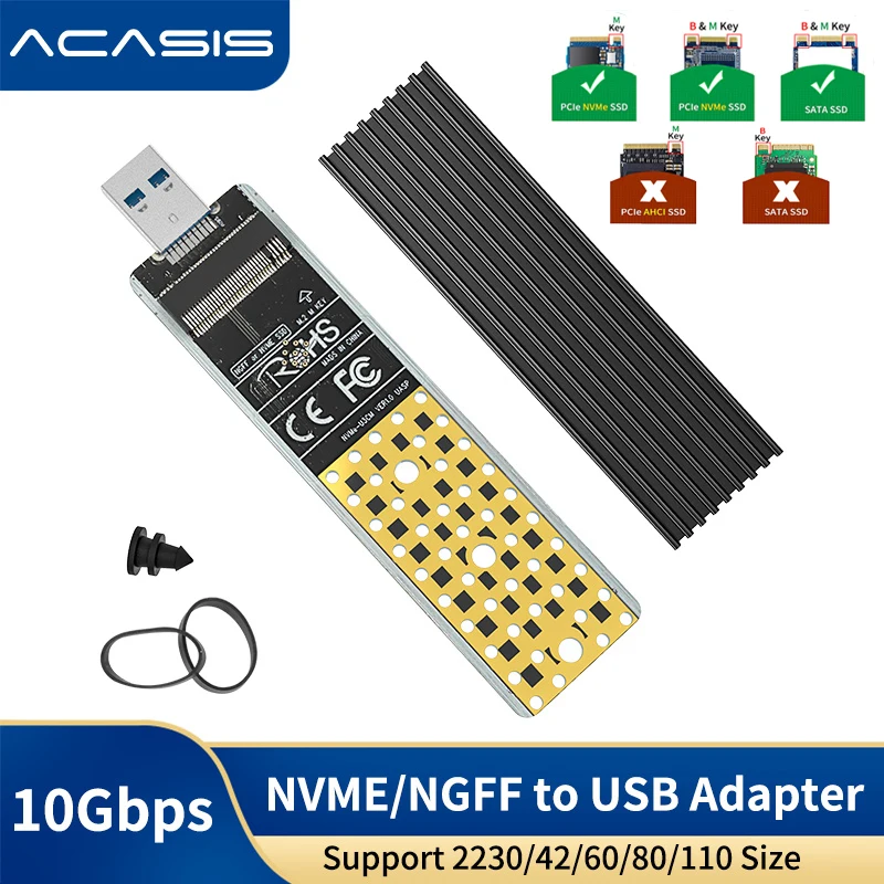 Dystrybutor ACASIS NVMe do adaptera USB M.2 dysku SSD z kluczem M do USB 3.1 typu A karty dysk twardy konwerter czytnik SSD 10 gb/s USB 3.1 Gen 2