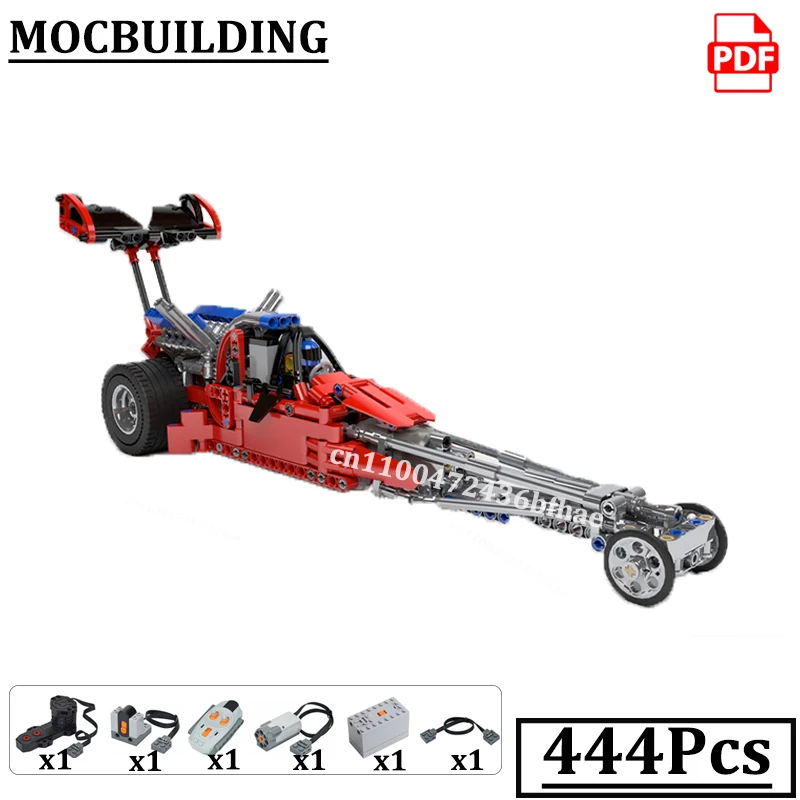 

RC Dragster Bricks Vehicle Remote Controlled Car Motors MOCBUILDING Construction Engineering Racing Car Technology Toys Gift