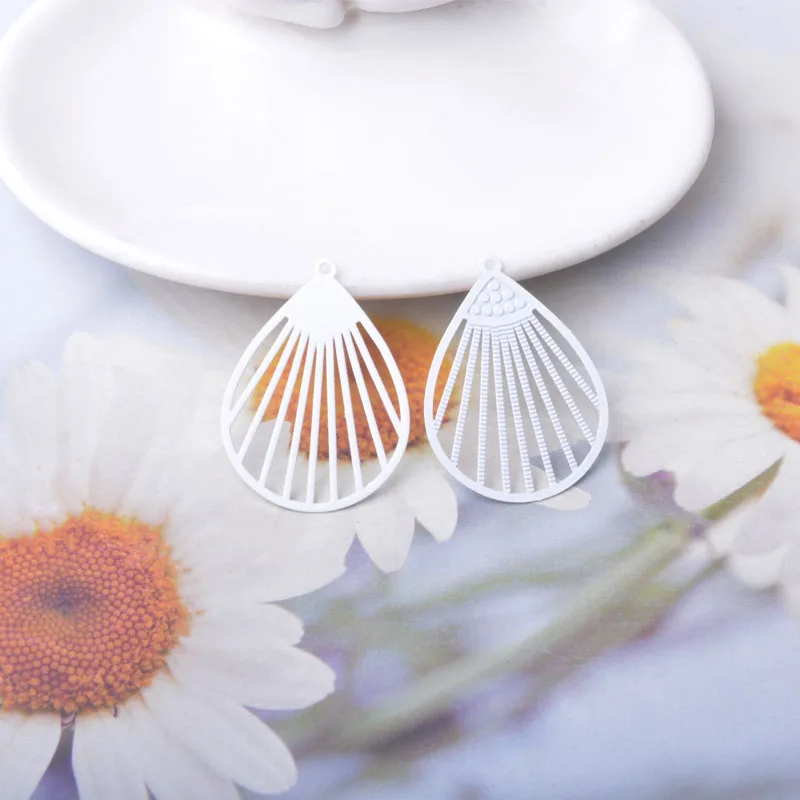 20 Stück AB5845 Messing-Filigran-Schmuckanhänger, Wassertropfen-Anhänger, DIY-Zubehör für Damenohrringe und Halsketten – Detail 6