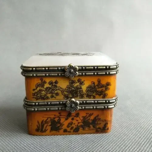 China Collectible Handwork Inlay Jade Carving Dragon Jewel Box