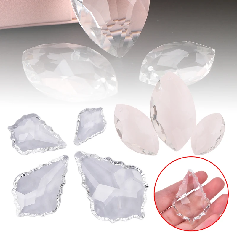 1pc Clear Crystal Horse Eyes Hanging Pendants Glass Refraction Prism Sun Catcher Hanging For Curtain Wedding Chandelier Decor