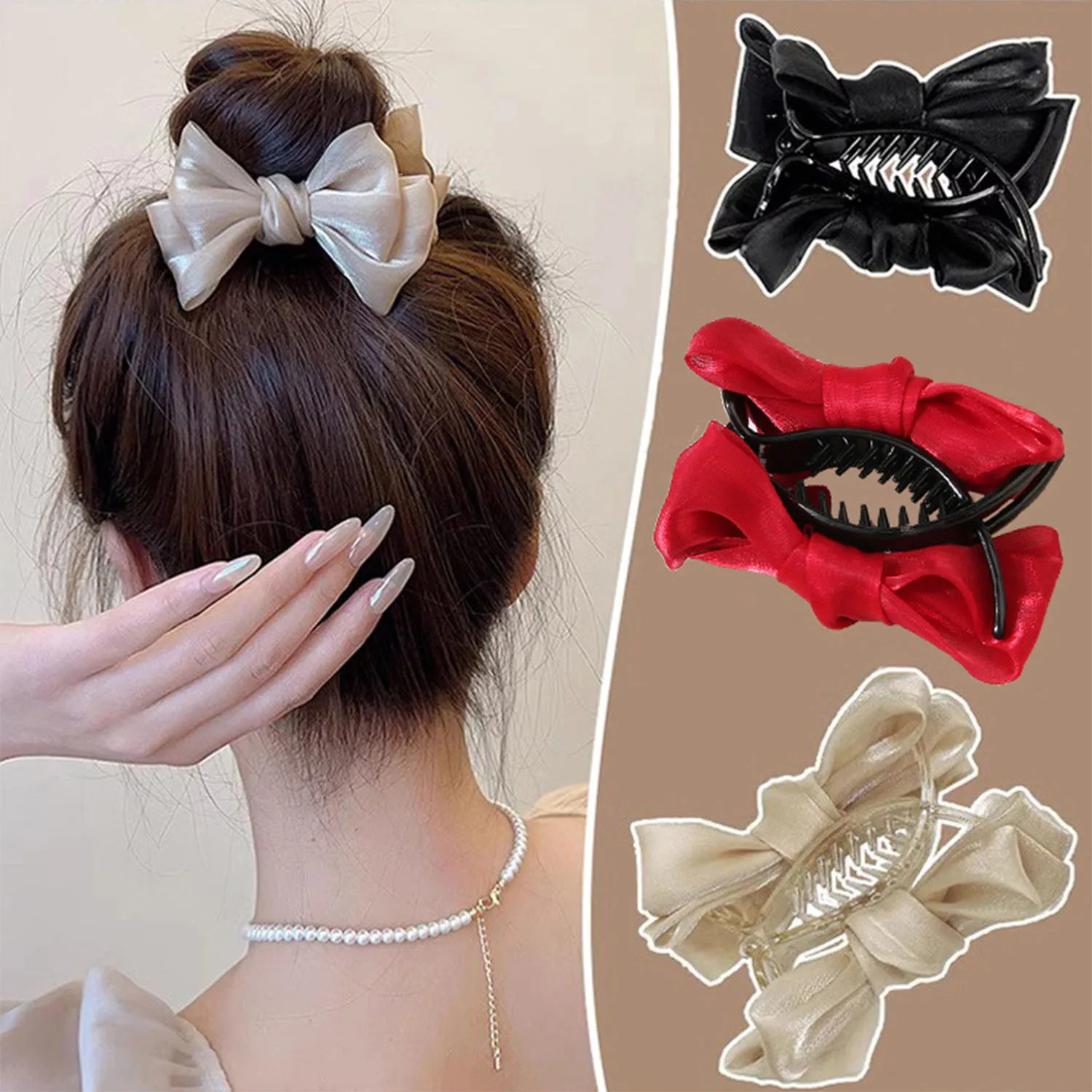 

1 pcs Hair Bows Claw Clip for Women Girls,Strong and stable Big Bows Hair Clips,Nonslip Bows Claw Clips for Women